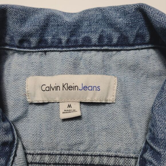 Vintage Calvin Klein Women's Size Medium Wash Jean Denim Jacket Y2k - Picture 4 of 8